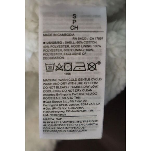 Gap 739757-08 Women's Sz S Peppercorn Brown Logo Sherpa-Lined Zip Hoodie - Picture 4 of 10